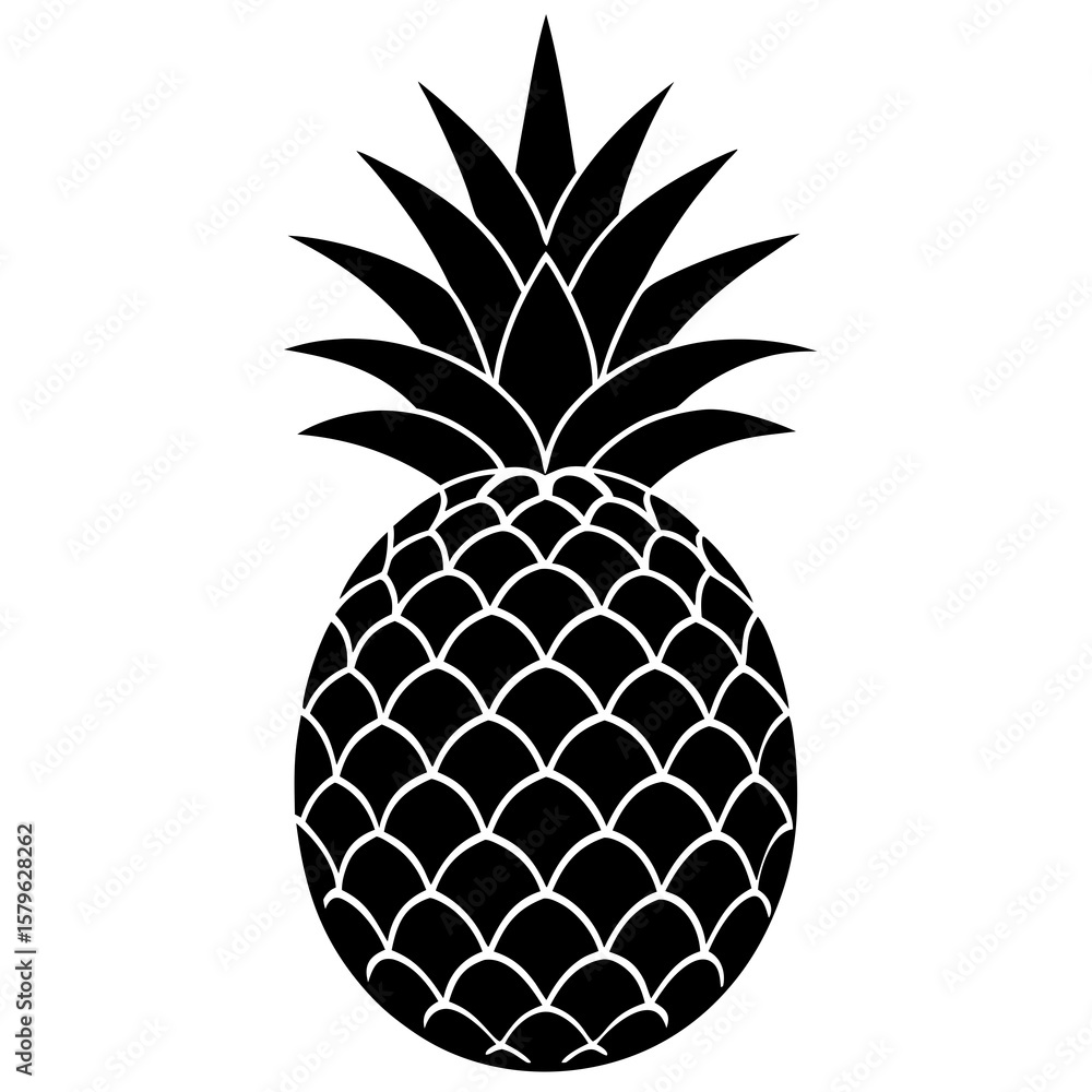 Obraz premium Pineapple vector, a pineapple art design, vector of a pineapple, pineapple art, a pineapple isolated