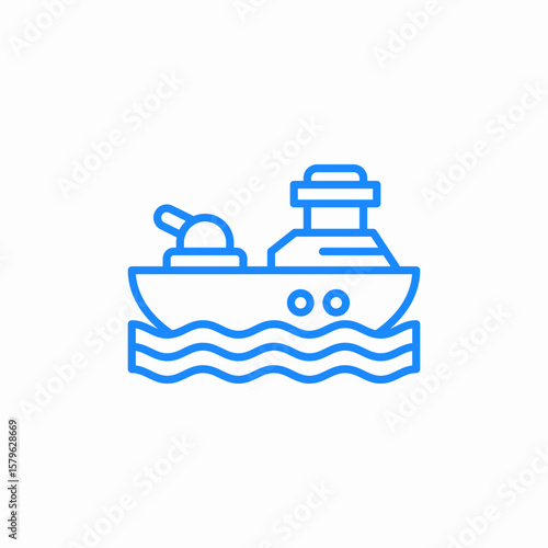 warship boat icon sign vector