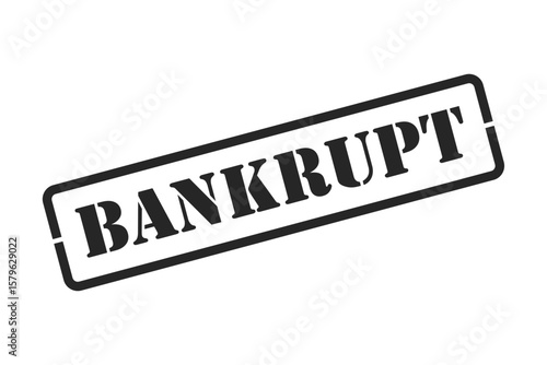 Bankrupt label in stencil lettering as an isolated stamp vector