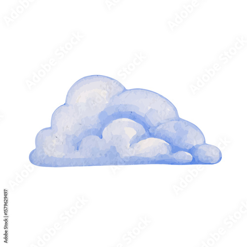 Airy blue clouds. Vector graphics.