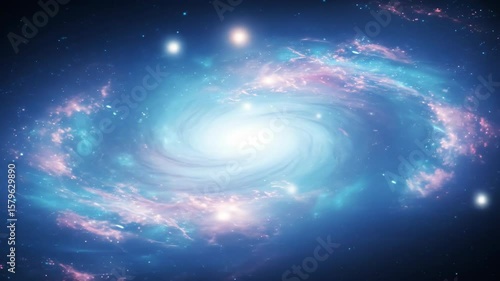 A Beautiful Cosmic Spiral Galaxy Illuminating the Vastness of the Universe with Swirling Nebulae and Countless Distant Stars