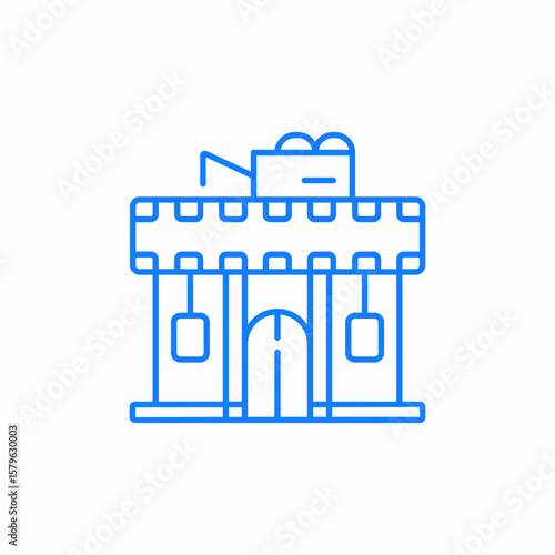 castle building icon sign vector