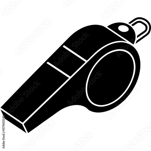 Whistle icon vector, a whistle silhouette, Vector of whistle art, whistle black silhouette vector isolated