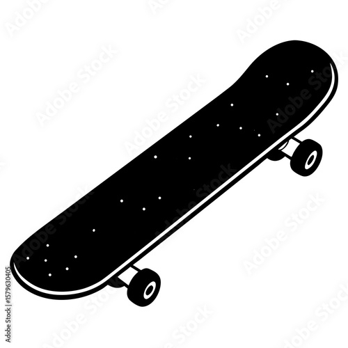 Skateboard icon vector, a skateboard silhouette, Vector of skateboard art, skateboard black silhouette vector isolated