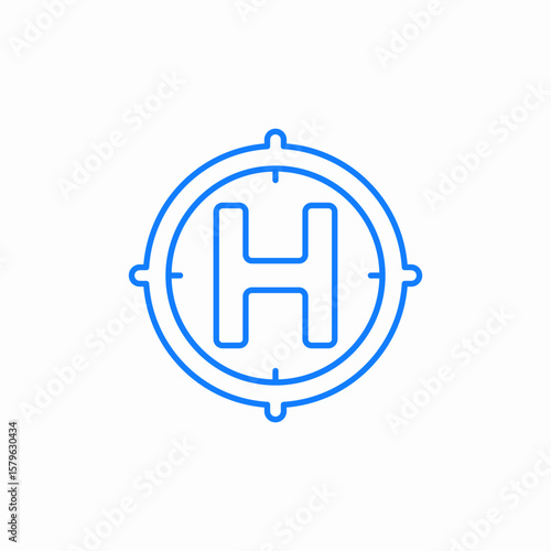 helipad letter h icon sign vector