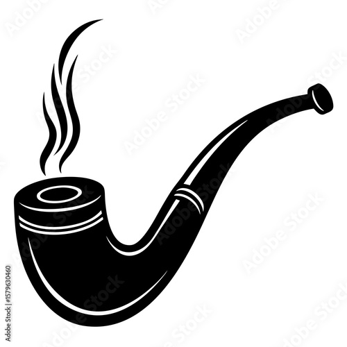 Smoking pipe icon vector, a Smoking pipe silhouette, Vector of Smoking pipe art, Smoking pipe black silhouette vector isolated