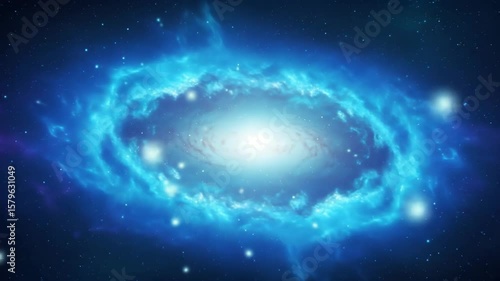 Vast Cosmic Nebula Illuminates the Universe with Brilliant Blue Energy and Distant Starlight
