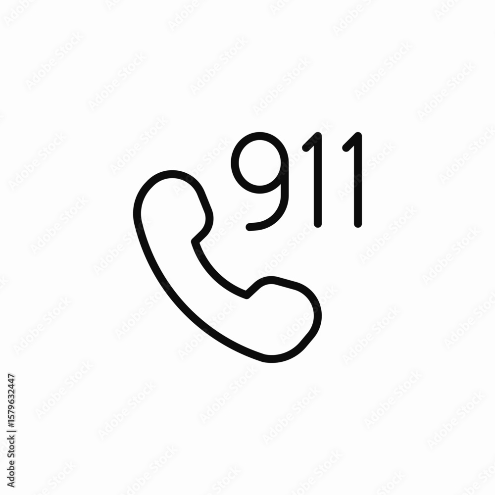 Fototapeta premium 911 nineoneone emergency icon sign vector