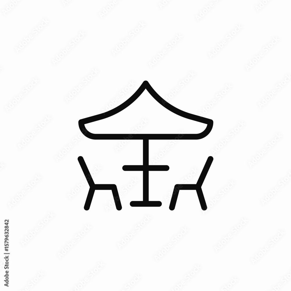 Fototapeta premium chair sitting umbrella icon sign vector