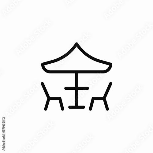 chair sitting umbrella icon sign vector