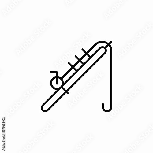 fishing rod icon sign vector