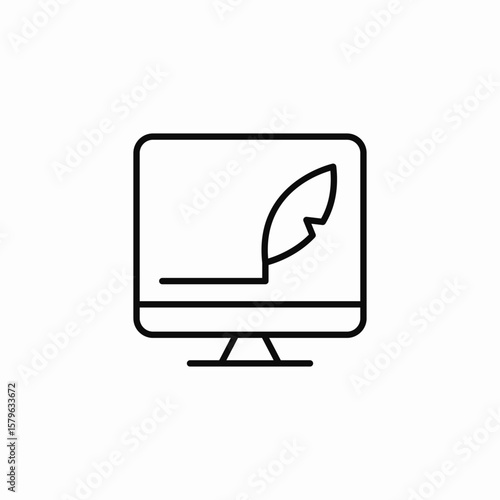 writing feather paper icon sign vector