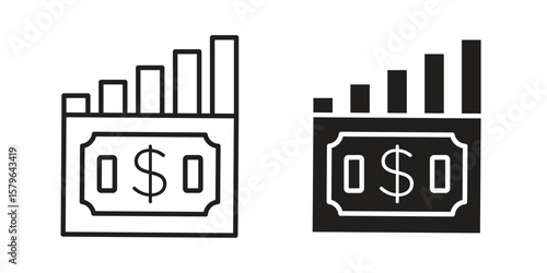 capital gain icon vector modern flat and stroke designs