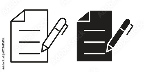 Wills and trusts icon vector modern flat and stroke designs