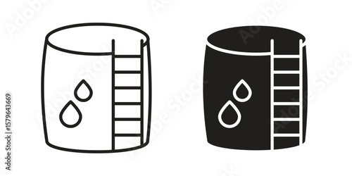 Water tank icon vector modern flat and stroke designs