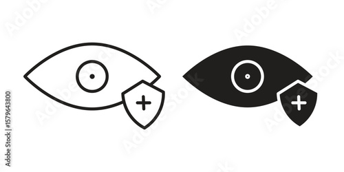 Vision insurance icon vector modern flat and stroke designs
