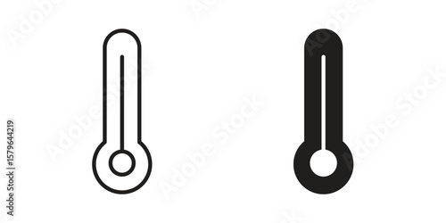 Thermometer icon vector modern flat and stroke designs