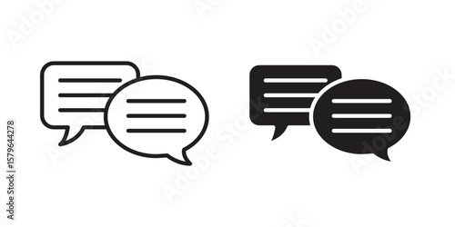 Text chat icon vector modern flat and stroke designs