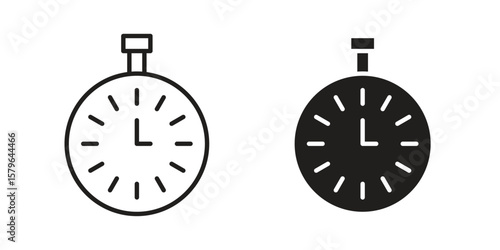 Stopwatch icon vector modern flat and stroke designs