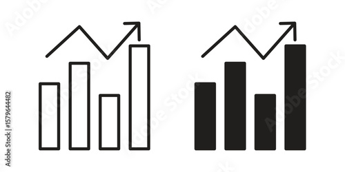 Stagflation icon vector modern flat and stroke designs