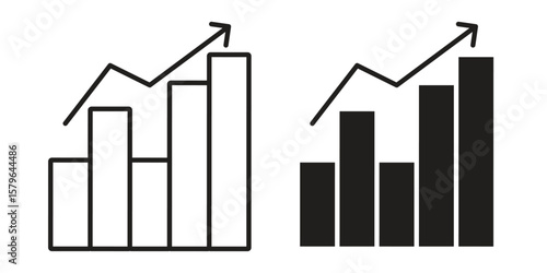 Stagflation icon vector modern flat and stroke designs