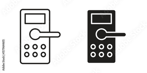 Smart lock icon vector modern flat and stroke designs