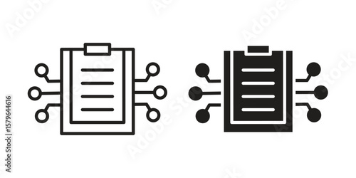 Smart contract icon vector modern flat and stroke designs