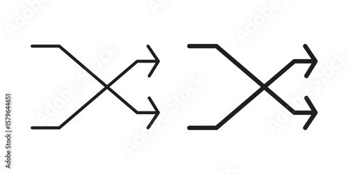 Shuffle icon vector modern flat and stroke designs