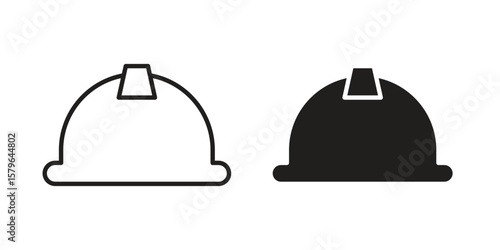 Safety helmet icon vector modern flat and stroke designs