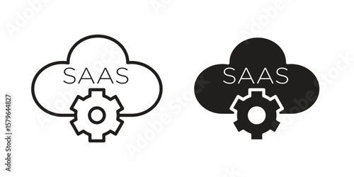 SaaS icon vector modern flat and stroke designs