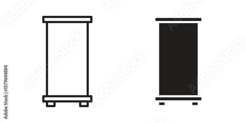 Roll up banners icon vector modern flat and stroke designs