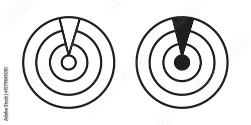 Radar detection icon vector modern flat and stroke designs