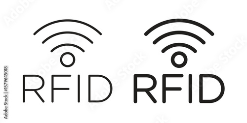 RFID icon vector modern flat and stroke designs