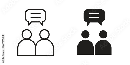 Public opinion icon vector modern flat and stroke designs