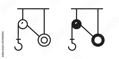 Pulley icon vector modern flat and stroke designs