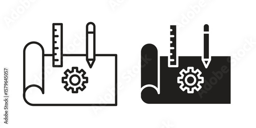 Prototyping icon vector modern flat and stroke designs