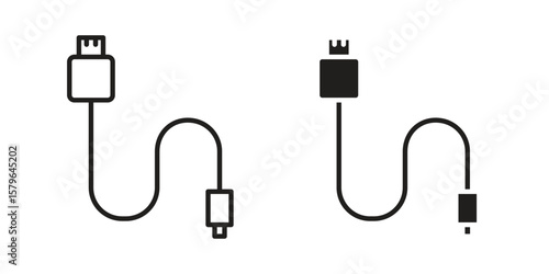 Phone cable icon vector modern flat and stroke designs