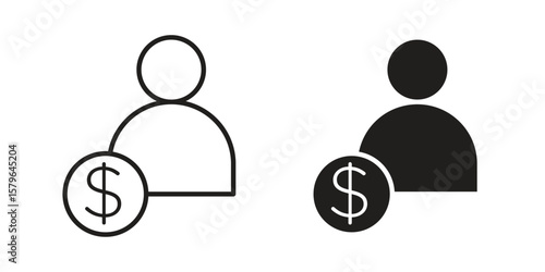 Personal loan icon vector modern flat and stroke designs