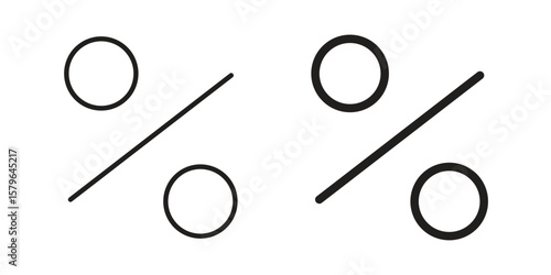 Percent icon vector modern flat and stroke designs