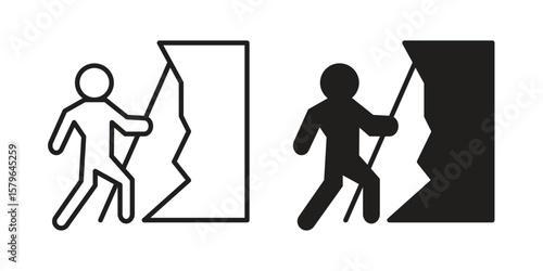 People Climbing icon vector modern flat and stroke designs