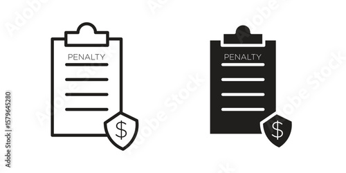 Penalty icon vector modern flat and stroke designs