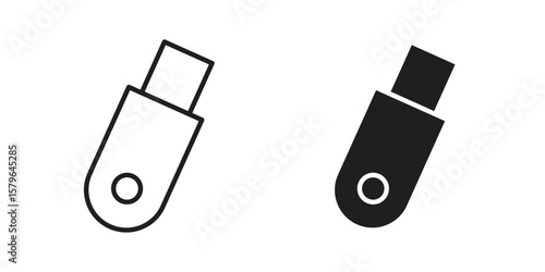 Pendrive icon vector modern flat and stroke designs