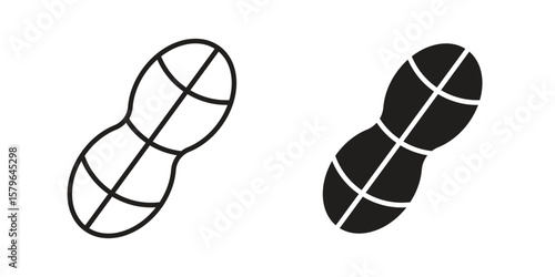 Peanut icon vector modern flat and stroke designs