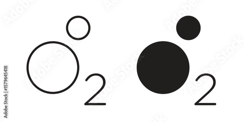 Oxygen O2 icon vector modern flat and stroke designs