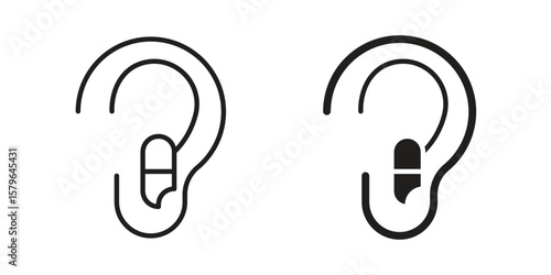 Otitis icon vector modern flat and stroke designs