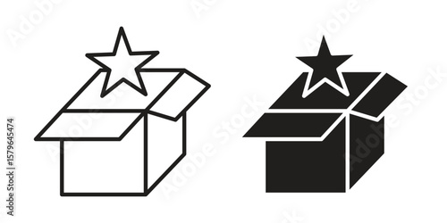 New product icon vector modern flat and stroke designs
