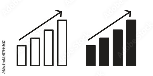 Marketing strategy icon vector modern flat and stroke designs