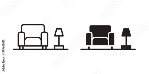 Lounge icon vector modern flat and stroke designs
