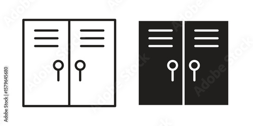 Locker icon vector modern flat and stroke designs