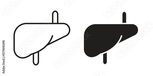 Liver icon vector modern flat and stroke designs
